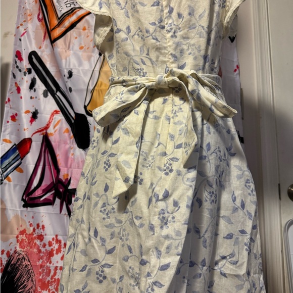 NWOT Reformation unlined pastel blue flowered country cotton smock pocket dress - Picture 11 of 16